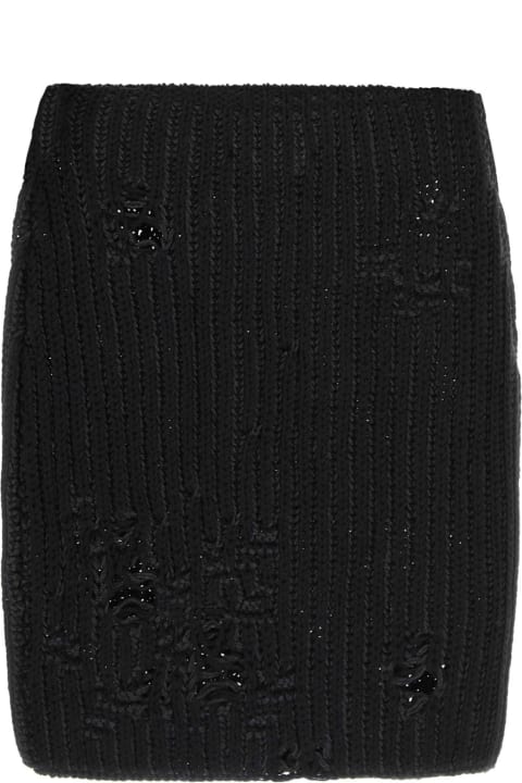 ウィメンズ スカート J.W. Anderson Black Cotton And Acrylic Mini Skirt