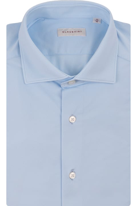 Glanshirt Shirts for Men Glanshirt Slim Fit Shirt In Light Blue Technical Fabric