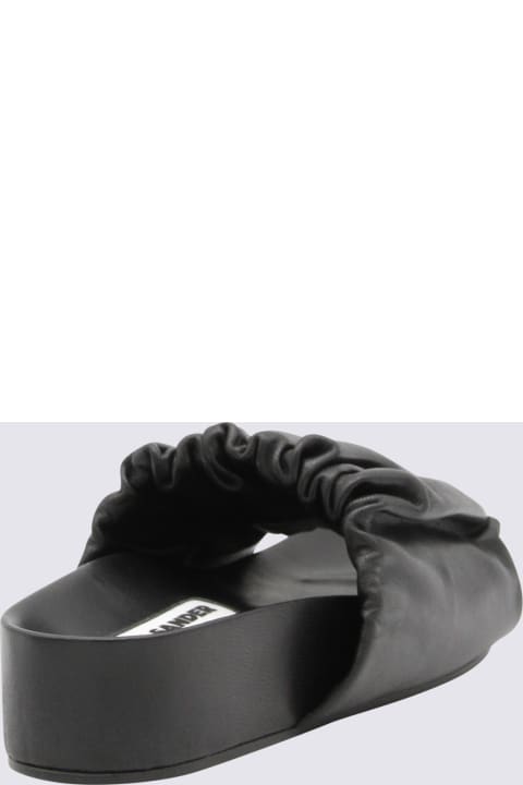 Jil Sander Sandals for Women Jil Sander Black Leather Slides