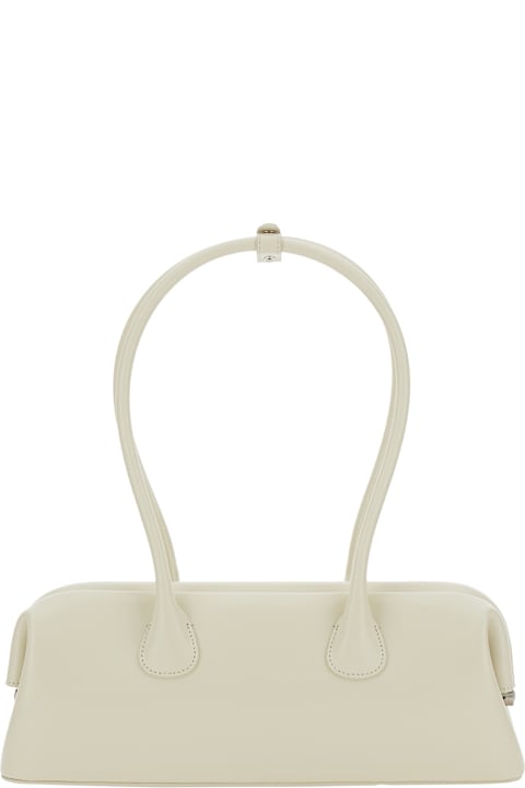 OSOI for Women OSOI 'boat' White Shoulder Bag With Round Handles And Lettering Logo On The Front In Leather Woman