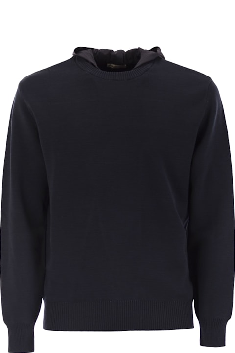 パーカー・フーディ HERNO Resort double cotton knit and nylon hoodie Herno Resort Double Cotton Knit And Nylon Hoodie | italist