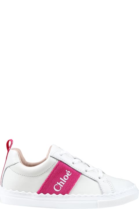 Shoes for Girls Chloé White Sneakers For Girls With Logo