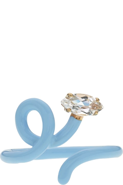 Bea Bongiasca Jewelry for Women Bea Bongiasca Baby Vine Tendril Ring In Baby Blue