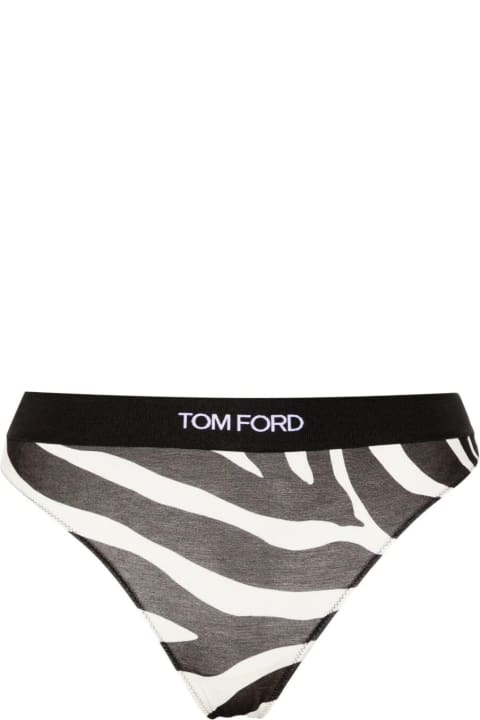Tom Ford Underwear & Nightwear for Women Tom Ford Optical Zebra Printed Modal Signature Thong