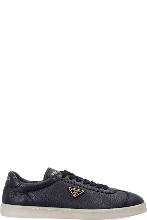 Prada Grained Leather Low-top Sneakers