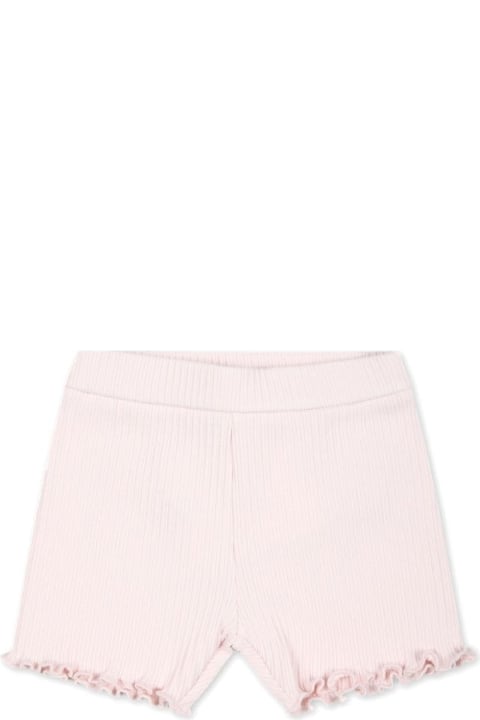 Moncler Bottoms for Kids Moncler Pink Ribbed Knit Shorts