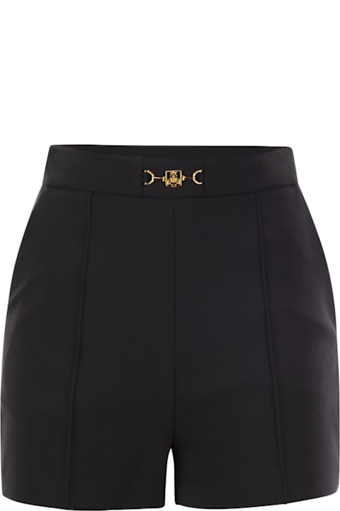 Pants & Shorts for Women Elisabetta Franchi Pantaloncini In Crêpe Stretch Con Morsetto