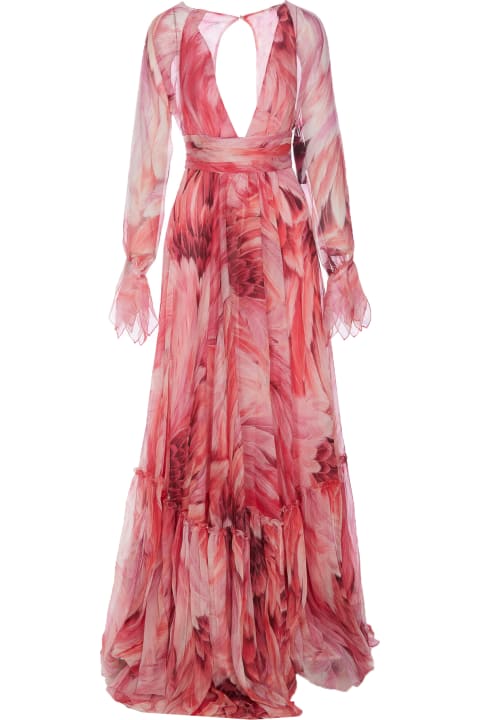 Roberto Cavalli Dresses for Women Roberto Cavalli Long Plumage Print Dress