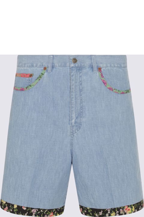 Valentino Clothing for Men Valentino Light Blue Cotton Shorts