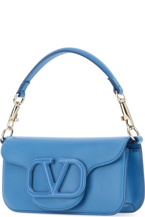 Valentino Garavani Bags for Women Valentino Garavani Cerulean Blue Leather Small Locã² Handbag