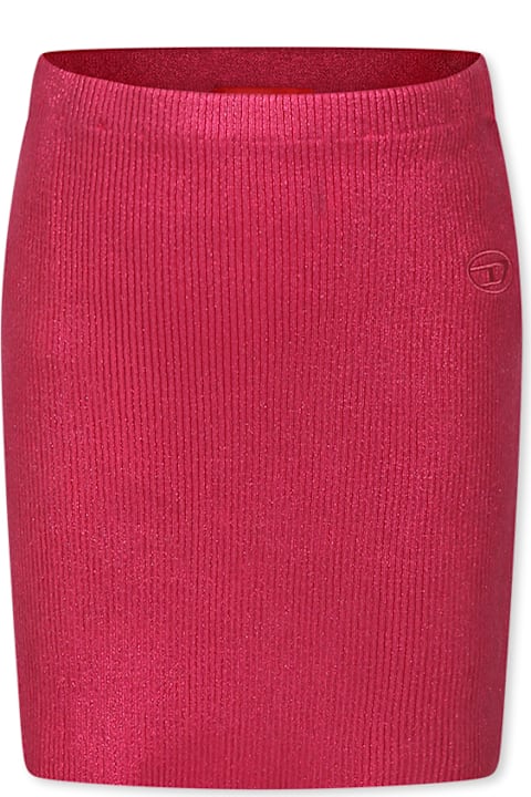 Homeware Diesel Fuchsia Skirt For Girl With Logo