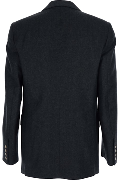 Vivienne Westwood for Kids Vivienne Westwood Grey Double-breasted Jacket With Wide Peak Lapels In Wool Man