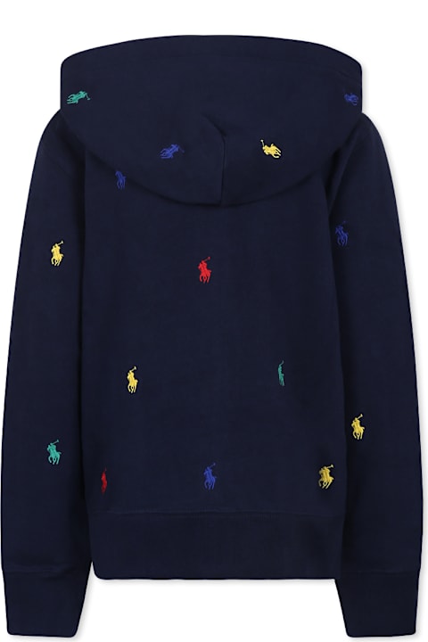 أدوات منزلية Ralph Lauren Blue Sweatshirt For Boy With Horse