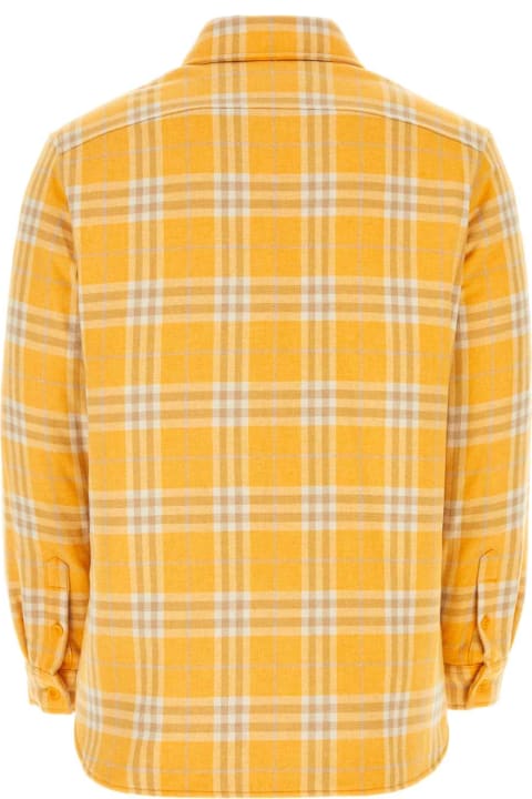 メンズ新着アイテム Burberry Embroidered Flannel Oversize Shirt