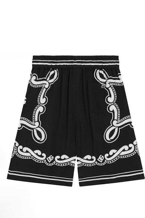 Dolce & Gabbana Bottoms for Boys Dolce & Gabbana Bermuda Con Stampa Bandana