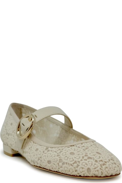 Stuart Weitzman for Women Stuart Weitzman Stuart Weitzman Sk921 Ivory Lace Arabella Mary Jane Shoes