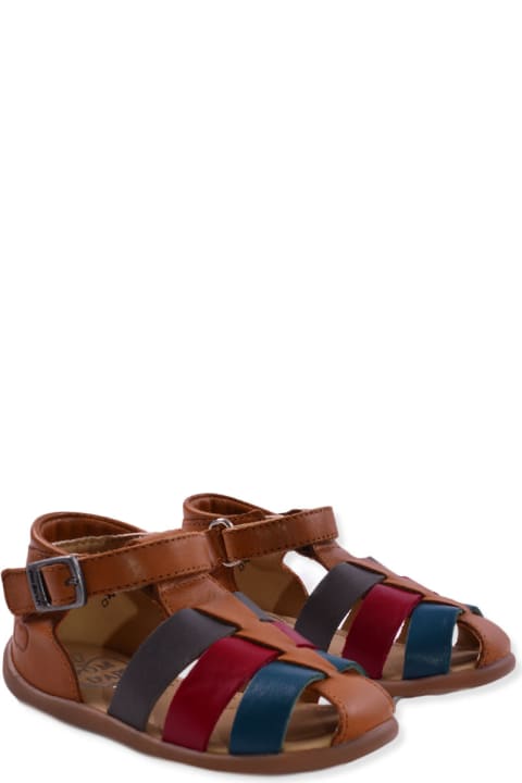 Sandals In Colored Leather