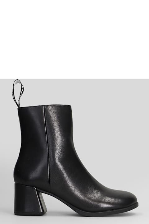 Camper Kora High Heels Ankle Boots In Black Leather