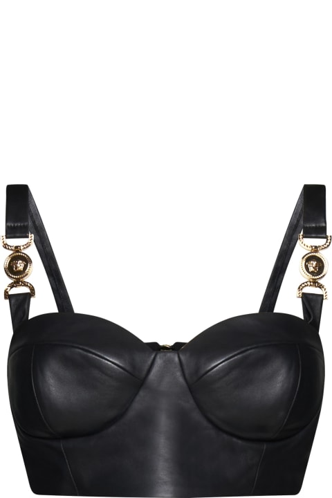 Versace Clothing for Women Versace Medusa '95 Leather Bustier Top