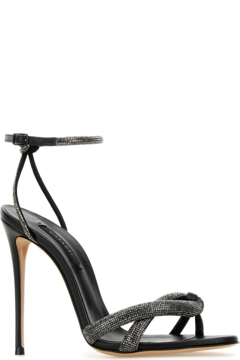 Casadei لـ Women Casadei Black Leather Taylor Sandals