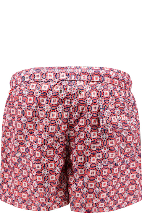 Kiton Men Kiton Nylon Swim Trunk With All-over Maiolica Print