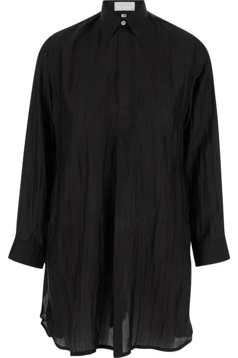The Rose Ibiza Topwear for Women The Rose Ibiza Black Relaxed Blouse With Concealed Closure In Silk Woman