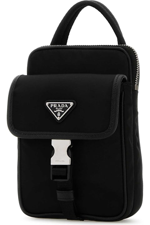 Hi-Tech Accessories for Men Prada Black Re-nylon Phone Case