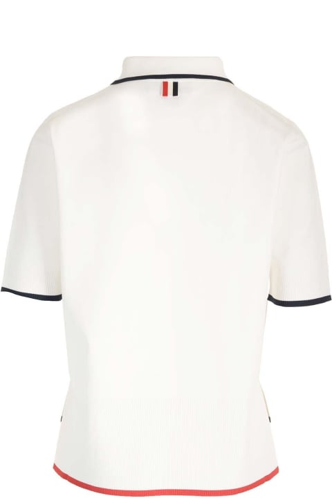 ウィメンズ トップス Thom Browne Rib-stitch Short-sleeved Polo Shirt