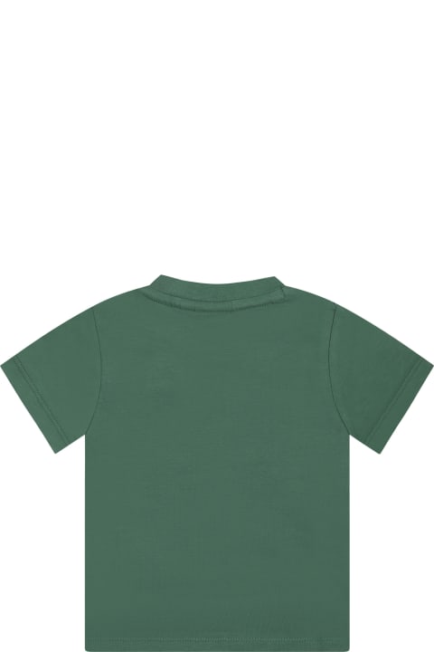 Topwear for Baby Boys Hugo Boss Green T-shirt For Baby Boy With Logo