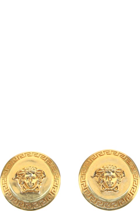Earrings for Women Versace Gold Brass Tribute Medusa Earrings