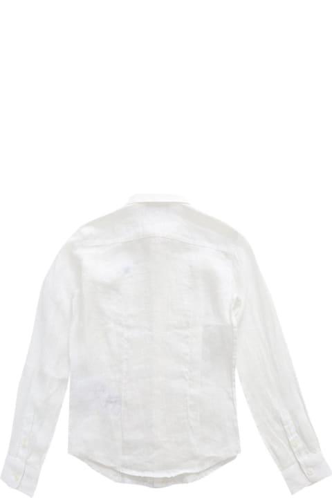 ボーイズ シャツ Emporio Armani Logo Embroidered Buttoned Shirt