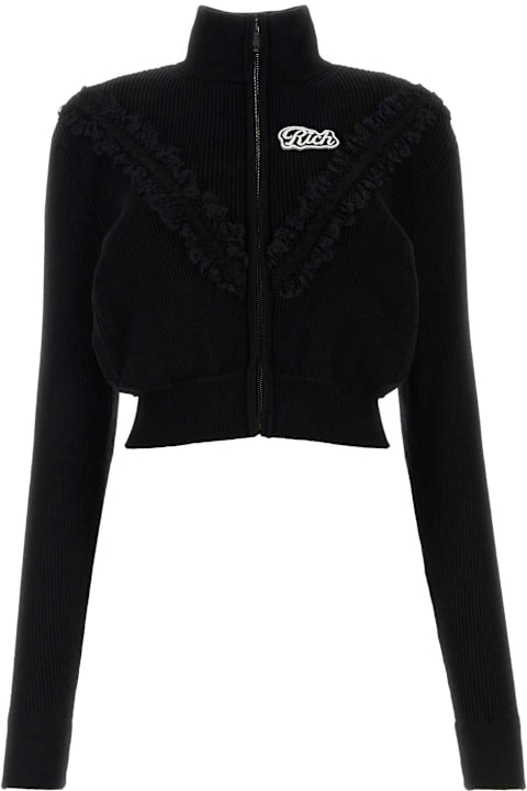Alessandra Rich for Women Alessandra Rich Black Wool Blend Cardigan