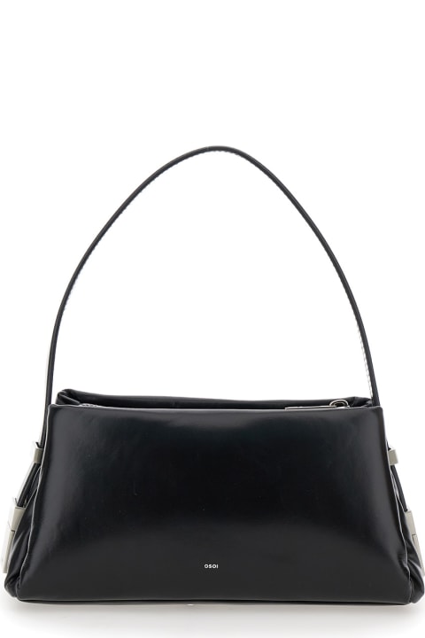 OSOI for Women OSOI 'pillow Mini' Black Shoulder Bag With Logo Detail On The Front In Leather Woman