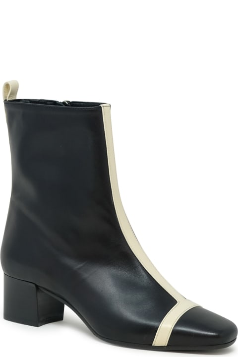 Boots for Women Carel Carel Paris Black And White Leather Boot