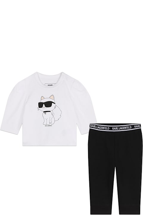 Bodysuits & Sets for Baby Boys Karl Lagerfeld Kids Completo 2 Pezzi Con Logo