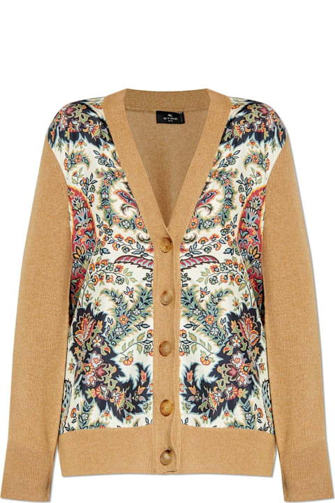 Etro سترات لـ السيدات Etro Floral Printed Knit Cardigan