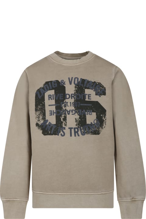 ボーイズ Zadig & Voltaireのニットウェア＆スウェットシャツ Zadig & Voltaire Green Sweatshirt For Boy With Logo