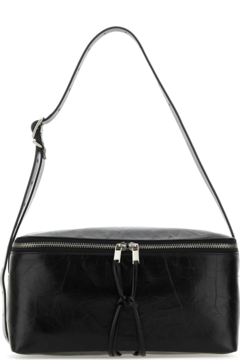 Jil Sander Bags for Men Jil Sander Black Leather Medium Shoulder Bag