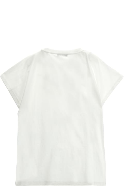 Balmain Topwear for Girls Balmain Rhinestone Logo T-shirt