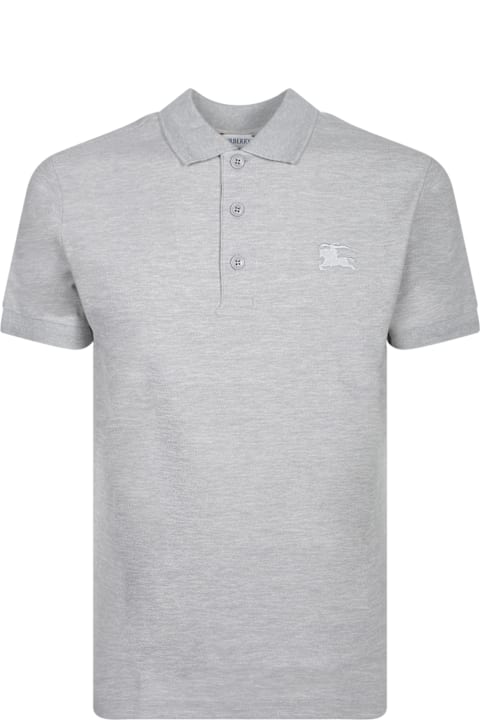 Burberry Topwear for Men Burberry Eddie Logo Knight Grey Polo Shirt