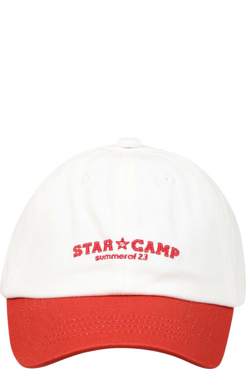 White Hat For Kids With "star Camp" Writing And Red Logo