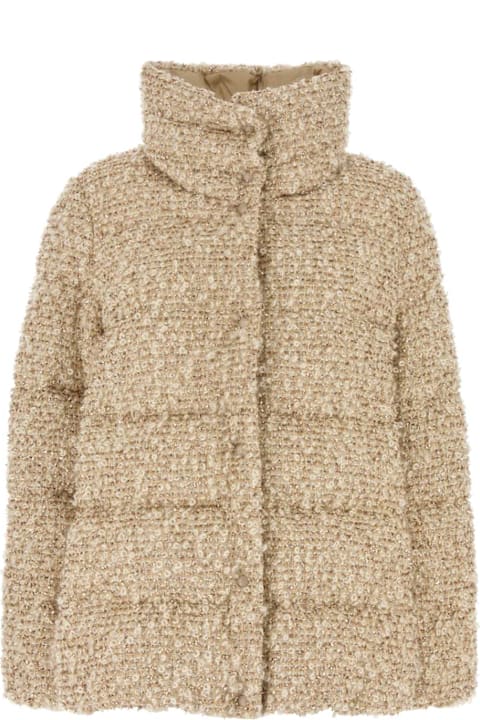 Coats & Jackets for Women Moncler Embellished Mohair Blend Cochevisse Down Jacket