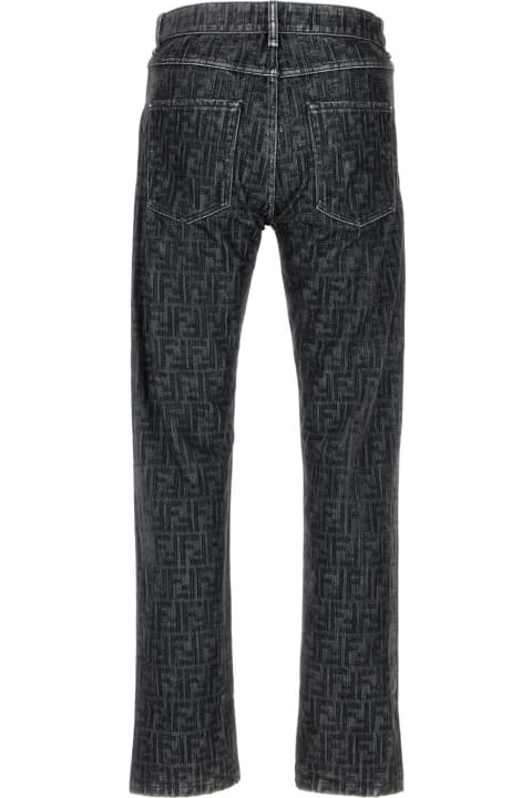 Fendi for Men Fendi Embroidered Denim Jeans