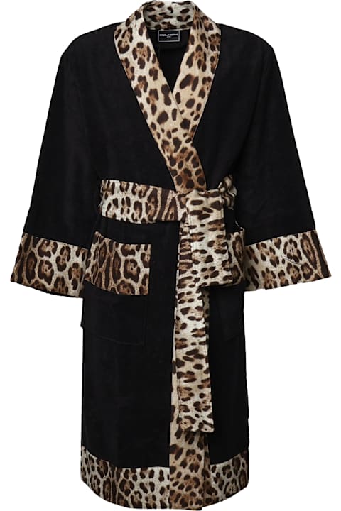 المنسوجات وأقمشة الكتان Dolce & Gabbana Leopard Cotton Bathrobe