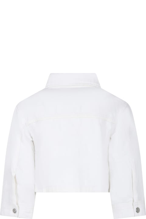 Calvin Klein Topwear for Girls Calvin Klein White Jacket For Girl With Logo