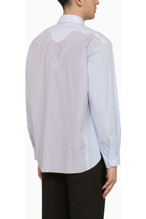 メンズ Maison Margielaのシャツ Maison Margiela White\/blue Striped Cotton Shirt
