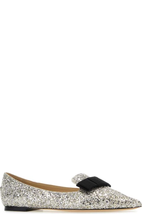 Jimmy Choo Shoes for Women Jimmy Choo Embellished Fabric And Leather Gala Ballerinas