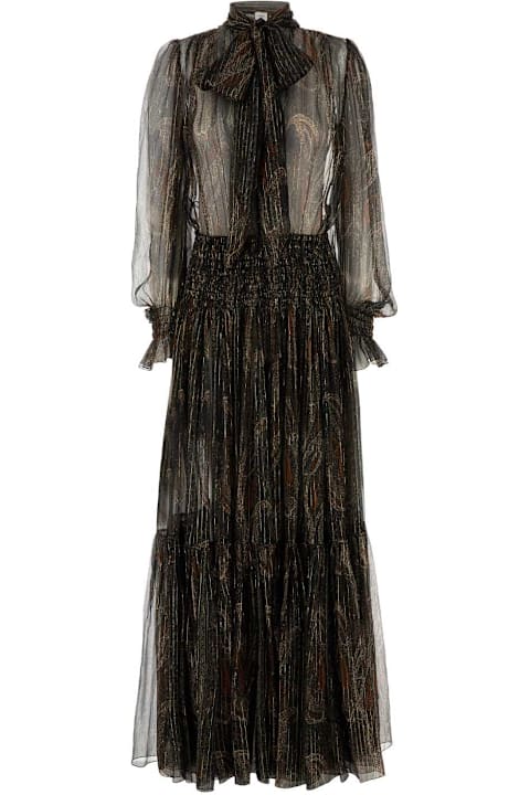 Fashion for Women Saint Laurent Printed Silk Blend Long Dress
