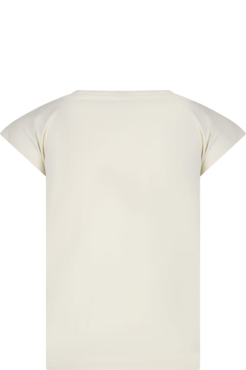 Molo for Kids Molo Ivory T-shirt For Girl With Icecream Print