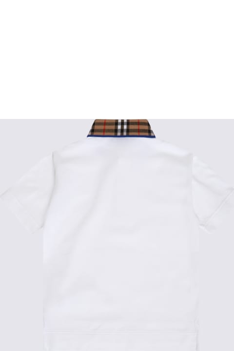 ウィメンズ新着アイテム Burberry White And Archive Beige Cotton Polo Shirt